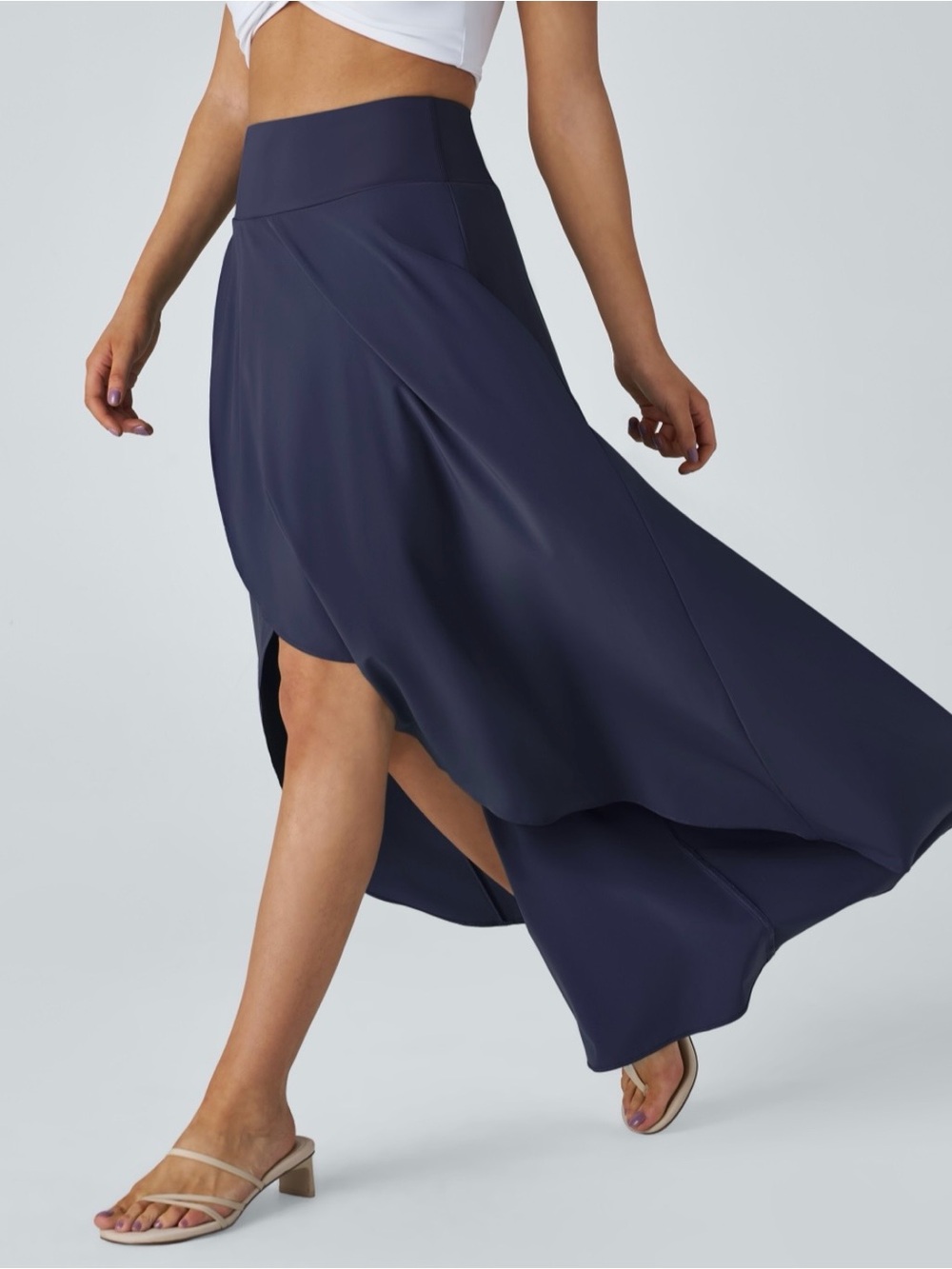 Breezeful™ High Waisted High Low Ruffle 2-in-1 Flowy Quick Dry Casual